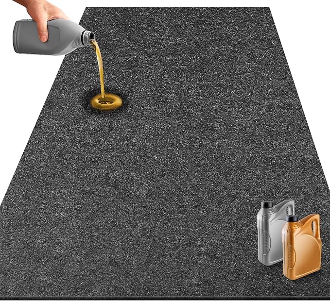 Garage Floor Mats for Under Car,6.6x8.5 FT Oil Spill Mat,Oil Absorbent Golf Cart Parking Mat,Protect Floors from Oil Drips, S
