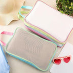 3 Pcs Mesh Packing Cube for Suitcases Travel Foldable Pastel Color Luggage Small Packing Organizers Space Saving Travel Acces