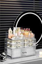 ZHIAI Stackable Organizer, Acrylic Cosmetic Organizer for Dresser, Vanity, Kitchen Cabinet, Bathroom, Under Sink, Home Organi