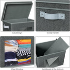 Univivi Foldable Fabric Storage Boxes Large Storage Bins with Lids [4-Pack] Collapsible Storage Cubes Organizer Containers Or