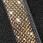 NBTEPEM Gold Bling Car Floor Mats Full Set, Universal Fit Most Cars,SUV, Trucks, 4 pcs Sparkle Glitter Diamond Carpet for Women Girls with Anti-Slip Pad (Gold Diamond)