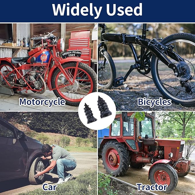 Screw in Tire Plugs, 70 Pcs Tire Repair Screws, Tire Repair Rubber Nail Kit, Tire Screw Plug Repair Kit, Self Screw in Tire R