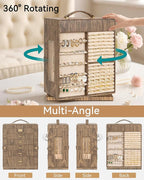 AKOZLIN 360° Rotating Jewelry Box Extra Large 6-Tier Organizer Functional Jewelry Storage Case for Women Girls Ring Necklace 