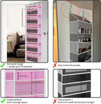 over the door organizer, Solid Bamboo Board (Not Plastic!) 6-Tier Heavy Duty 75LB, 12 Side Pockets, 3 Reinforced Hooks & Anti