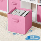 Storage Cubes - 11 Inch Cube Storage Bins (Set of 8). Fabric Cubby Organizer Baskets with Dual Handles | Foldable Closet Shel