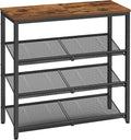 VASAGLE Shoe Rack for Entryway, 4-Tier Shoe Rack Organizer with Storage Shelves and Spacious Top, Freestanding, Adjustable, I