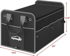 EPAuto Car Trunk Organizer with Adjustable Multi Compartment, Removal Lid and Securing Straps, Black