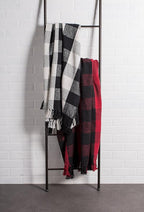 DII Buffalo Check Collection Rustic Farmhouse Throw Blanket with Tassles, 50x60, Black/White (Pack of 2)