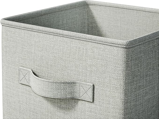 LayerSpace 4 Pack Foldable Fabric Closet Storage Bins, 11Inch Organizer Cubes with Handles, Linen Storage Boxes for Clothes, 
