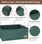 Clothes Organizer, Transform Your Drawers in Seconds - Green Set of 6 Foldable Storage Boxes with Zipper, Durable 600D Fabric