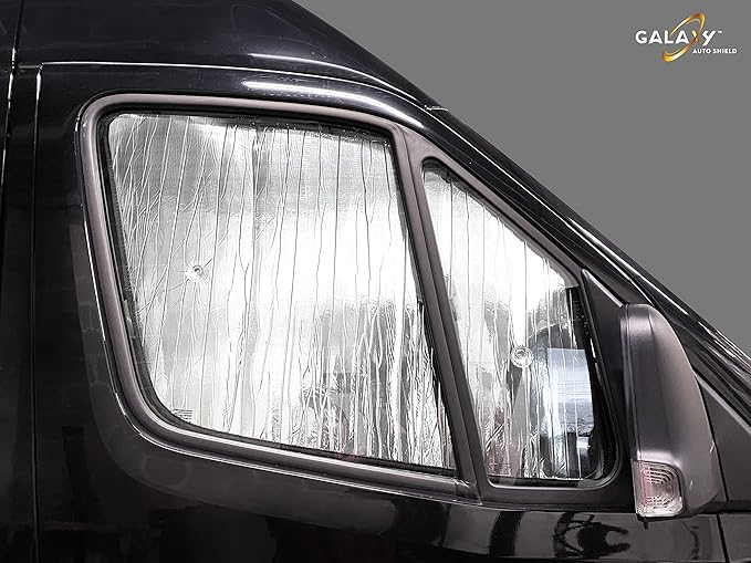Custom Fit Front Side Sunshades (2pcs) for Mercedes-Benz Sprinter 2019 2020 2021 2022 2023 2024 2025 2026, Insulated Sunshade Privacy Accessories Blockout UV Reflector Protection - Made in USA