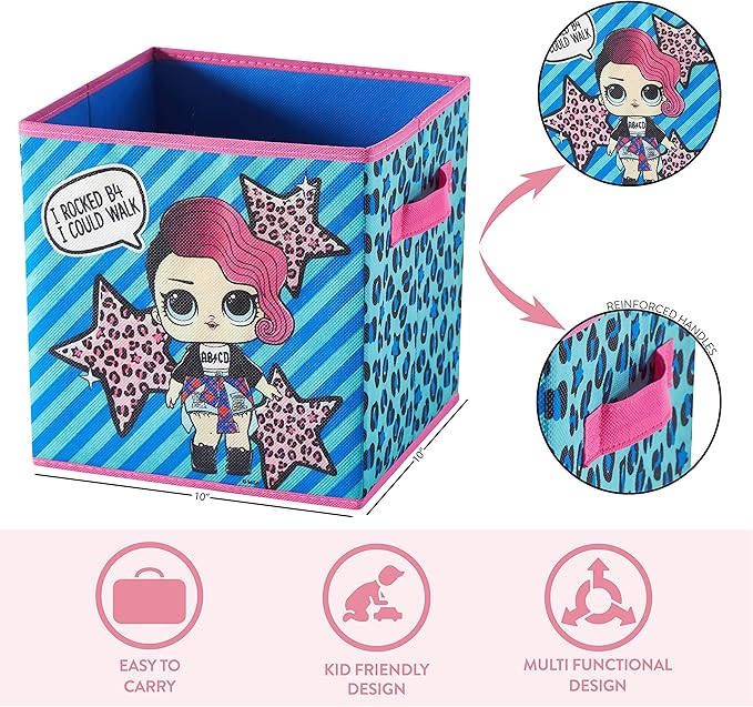 LOL Surprise Set of 2 Durable Storage Cubes with Handles