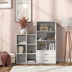 Homes: Inside + Out Apexa 3-Cube Storage Organizer Shelves, Stackable Wood Bookcase Fits Cubby Bins for Organization, Dorm Te