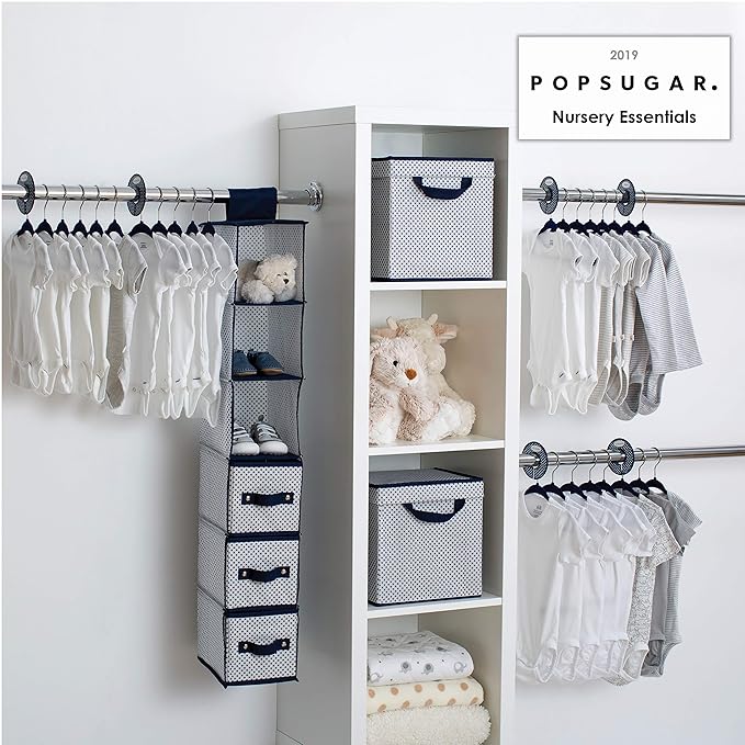 Delta Children Nursery Storage 48 Piece Set - Easy Storage/Organization Solution - Keeps Bedroom, Nursery & Closet Clean, Nav
