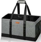 WONDAY Extra Large Foldable Grocery Tote Bag With Handles for Storage, Picnics, Beach, Pool, Laundry - Reusable Shopping Bag (Grey)
