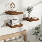 Fun Memories Floating Shelves for Wall, Rustic Wood Wall Mounted Shelves for Bathroom, Bedroom, Living Room and Kitchen, Stor