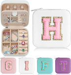 Parima Jewelry Case for Women Girls, H Initial Jewelry Boxes | Small Jewelry Box | Jewelry Cases for Her | Travel Gifts for W