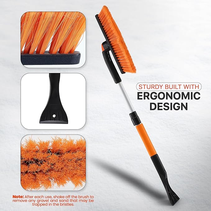 Utopia Home 31" to 37” Extendable Snow Brush for Car and Ice Scrapers for Car Windshield, 360° Rotation Brush Head Snow Broom for Truck and SUVs with Ergonomic Foam Grip