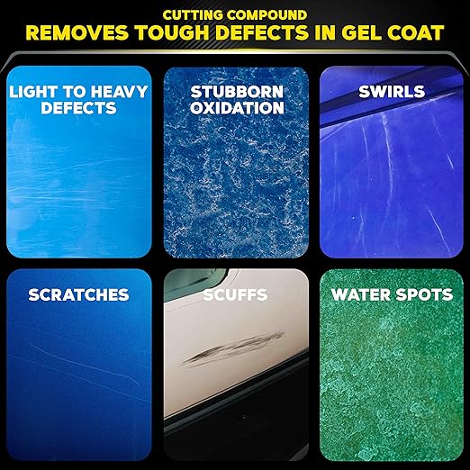 Meguiar’s Marine/RV One Step Compound, M6732, Removes Oxidation, Stains, Scratches, and Water Spots, Restores Color and Shine to Fiberglass Gel Coat Finishes, Christmas Gift Ideas for Car Dads, 32 Oz