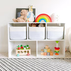NaturalCozy Storage Cubes 9”x9”x7”Cotton Rope Woven Baskets for Organizing 3-Pack | 9 Inch Cube Storage Bin | Small Basket fo