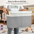Large Toy Storage Box with Lid, Collapsible Toys Storage Organizer Bins with Dividers and Handles, Storage Chest Bin for Kids