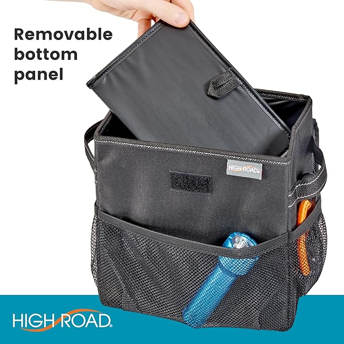 High Road Carganizer Car Storage Organizer with Lid - Multipurpose Small Car Storage Box, Back or Front Seat Organizer, Auto