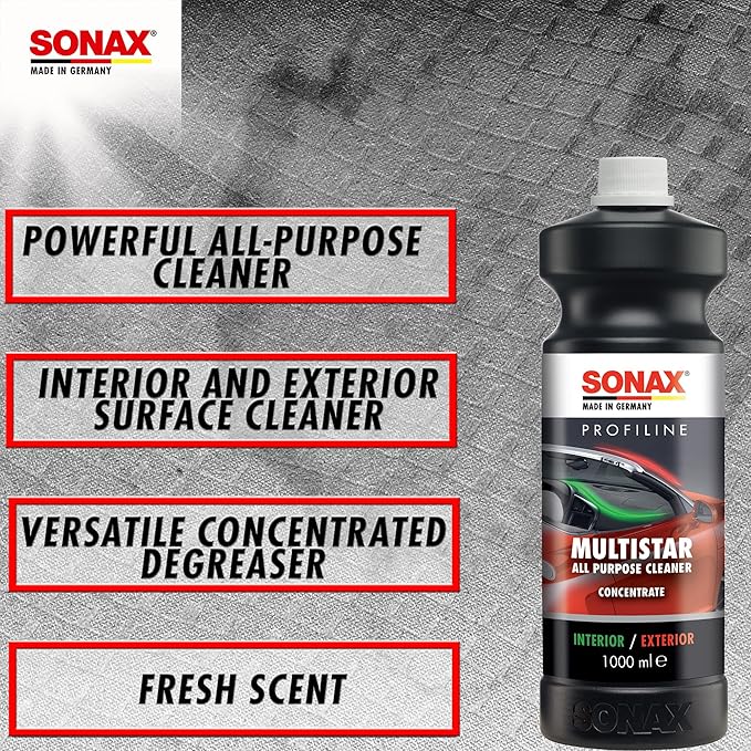 SONAX Multi Star All Purpose Cleaner | Powerful Concentrate for Interior & Exterior Cleaning | Safe on Carpet, Upholstery & W