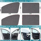 ZATOOTO Car Window Shades, Car Window Covers Baby Breathable Mesh UV Heat Protection Universal Fit for Most Vehicles Easy Magnetic Installation Perfect for Camping Travel Napping