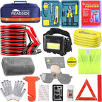 Emergency Roadside Kit for Car,Emergency Kits for Vehicles,Jumper Cables headlamps car Glasses Holder,Roadside Emergency Kit 