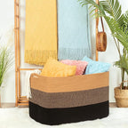 MINTWOOD Design 112L Extra Large Blanket Basket Holder Living Room, 25"x17"x16" Rectangle Rope Woven Storage Basket with Hand