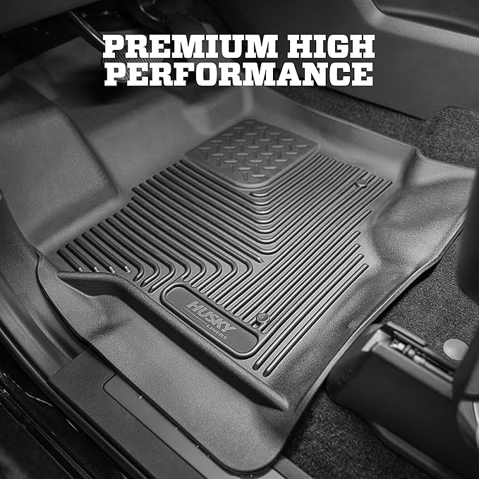 Husky Liners X-act Contour Floor Mats | Fits 2021-2024 Ford F-150 SuperCrew with Fold Flat Storage; 2017-2024 Ford F-250/F-350/F-450 SuperCrew | 2nd Row, 1-pc Black - 53381