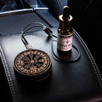 Wood Car Air Freshener — Handmade Car Air Freshener — Vegvisir Designed Fragrance Oil Diffuser in Wooden Gift Box — Aromather