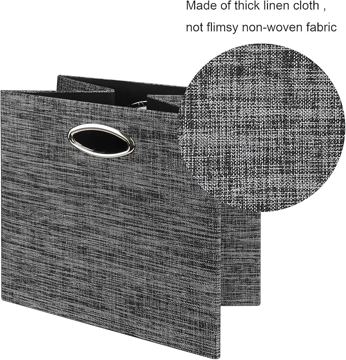 Posprica Storage Cubes,12×12 Storage Bins,Foldable Storage Baskets Fabric Drawers Containers for Shelf Cabinet Bookcase,Thick