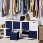 Storage Cubes Pack Of 8 - Standard Size Cube Storage Bin 10.5x10.5x11 With Dual Handles For Easy Carrying- Fabric Storage Bin
