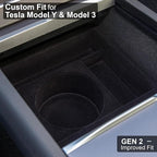 Gen 2 Tesla Model Y & Model 3 Cup Holder Insert – Center Console Organizer – Fits 26–32 oz Extra Large Tumblers & Bottles Inc