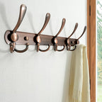 Dseap Wall Mounted Coat Rack - 5 Tri Hooks, Heavy Duty, Stainless Steel, Metal Coat Hook Rail for Coat Hat Towel Purse Robes 