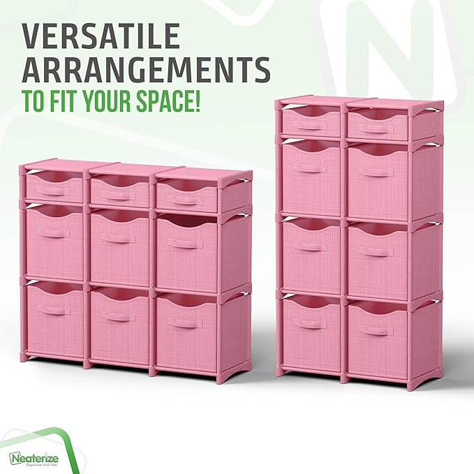 Cube Storage Organizer with Storage Bins Included - The Perfect Closet Organizers and Storage Solution. Includes 9 Storage Cu