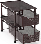 Simple Houseware Stackable Cabinet Basket Drawer Organizer, Bronze