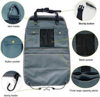 Car Seat Back Organizer with Multiple Pockets and Hooks (grey)