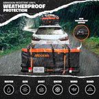 Mockins 60"x20"x6" Folding Luggage Rack for Car Hitch & 20 Cu Ft Waterproof Cargo Bag | 500 lbs Cap Steel Trailer Hitch Cargo Carrier for 2" Receivers w/License Plate Holder, Stabilizer, Net & Straps