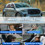 Front Side Half Window Shade Foldable Custom Fit for Ford Explorer 2020-2024 Car Window Shades for Side Window Sun Shade UV Protection Heat Insulation for Camping Sleeping 6PCS