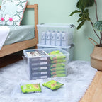 Citylife 32 QT Plastic Storage Bins with Latching Lids Stackable Storage Containers for Organizing Large Clear Storage Box fo