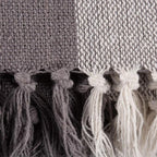 DII Buffalo Check Collection Rustic Farmhouse Throw Blanket with Tassles, 50x60, Gray/White