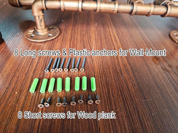 31.5 Inches Wide Carbonized Pine Wood Wall Shelf - Premium Nordic Pine & Cast Iron Wall-Mounted Rack Rutic Storage Shelf for 