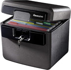 SentrySafe Black Fireproof and Waterproof Safe, File Folder and Document Box with Key Lock, Ex. 14.3 x 15.5 x 13.5 inches, HD