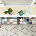 Household Essentials 2-Pack of Drawer Organizers, Sturdy Chipboard With Soft Polyester Cover, Cream Linen