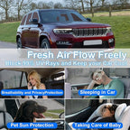 Front Side Half Window Shade Foldable Custom Fit for 2019-2024 Jeep Cherokee Car Window Shades for Side Window Sun Shade UV Protection Heat Insulation for Camping Sleeping 6PCS