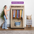 HOLDN’ STORAGE Portable Wardrobe Closet - 50 lb Capacity, Internal Heavy Duty Metal Rod, Zipper & Clear Window, Durable Cloth