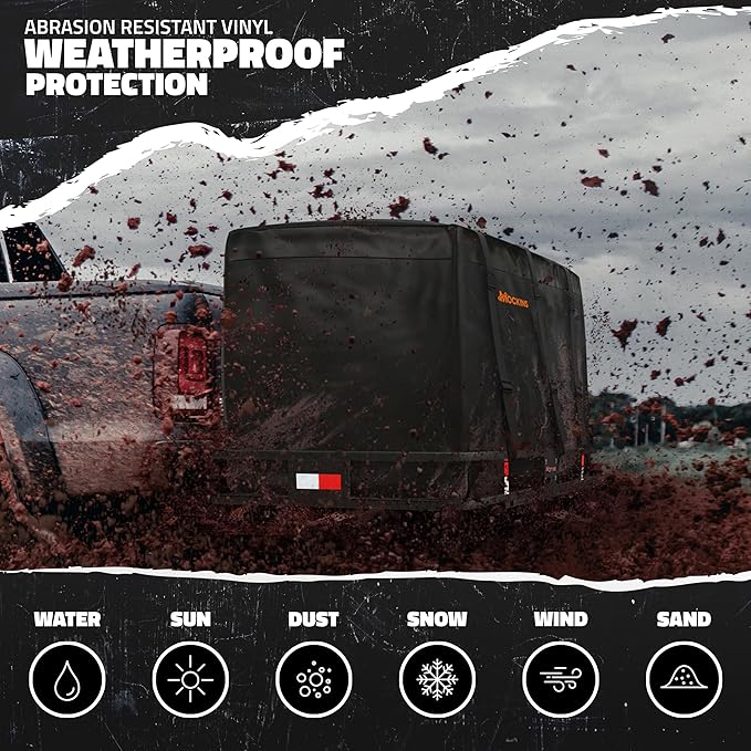 Mockins 40 CuFt XXL Trailer Hitch Cargo Carrier Bag | 70"x30"x33" Waterproof Cargo Bag for Hitch Carrier | All-Weather Abrasion-Resistant Vinyl Vehicle Soft-Shell Carriers w/Straps, Lock & Carry Bag