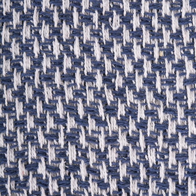 DII 100% Cotton Basket Weave Throw for Indoor/Outdoor Use Camping Bbq's Beaches Everyday Blanket, 50 x 60, Woven Stripe